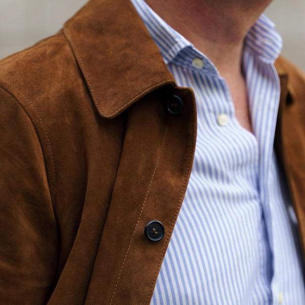 Piuma Lambskin suede overshirt