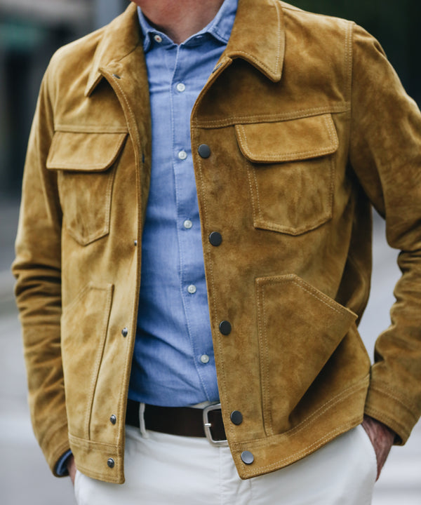 Trucker Calfskin Suede Jacket