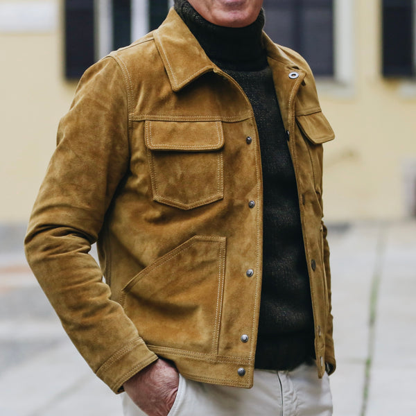 Trucker Calfskin Suede Jacket